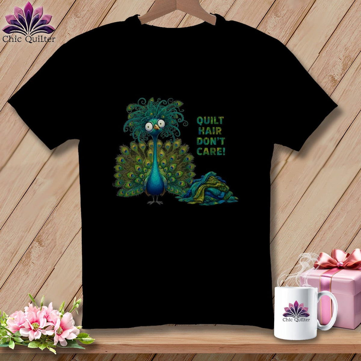 MyDesigns Physical Item S / Black Quilt Hair Don’t Care ~ Lady Plumeadora ~ Premium Tee