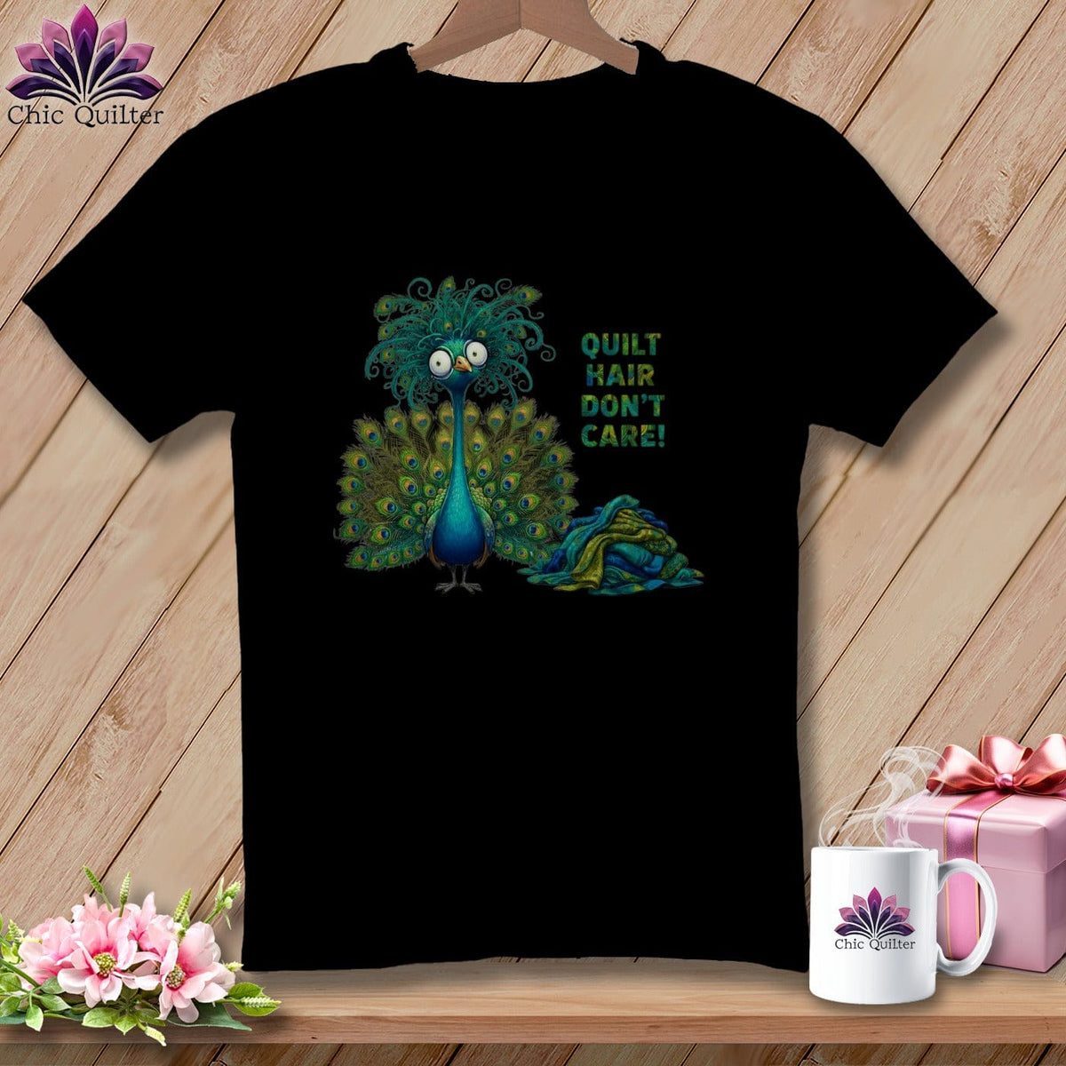 MyDesigns Physical Item S / Black Quilt Hair Don’t Care ~ Lady Plumeadora ~ Relaxed Fit Tee