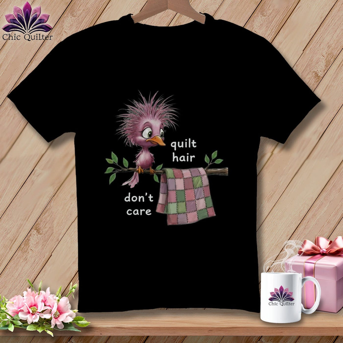 MyDesigns Physical Item S / Black Quilt Hair Don’t Care ~ Pip Patchlet ~ Premium Tee