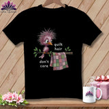 MyDesigns Physical Item S / Black Quilt Hair Don’t Care ~ Pip Patchlet ~ Relaxed Fit Tee
