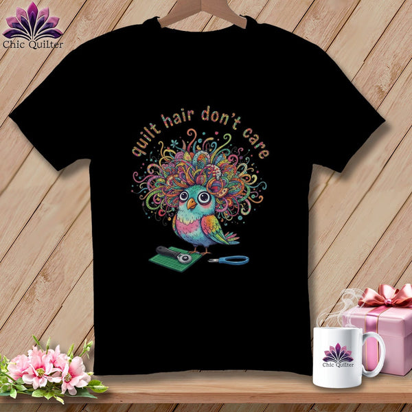 MyDesigns Physical Item S / Black Quilt Hair Don’t Care ~ Snipsy Wren ~ Relaxed Fit Tee
