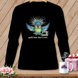 MyDesigns Physical Item S / Black Quilt Hair Don’t Care ~ Ziggy Bobbin ~ Long Sleeve Tee