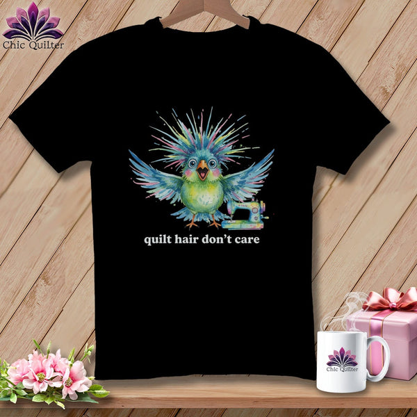MyDesigns Physical Item S / Black Quilt Hair Don’t Care ~ Ziggy Bobbin ~ Premium Tee