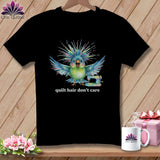 MyDesigns Physical Item S / Black Quilt Hair Don’t Care ~ Ziggy Bobbin ~ Relaxed Fit Tee