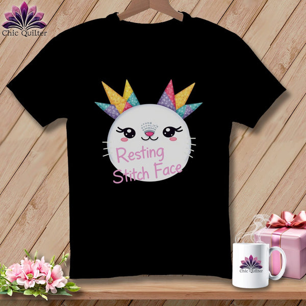 MyDesigns Physical Item S / Black Quirky Impact - Resting Stitch Face ~ Premium Tee