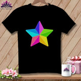 MyDesigns Physical Item S / Black Rainbow Star ~ Relaxed Fit Tee