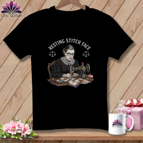 MyDesigns Physical Item S / Black Ruth Sewder Ginsburg - Resting Stitch Face ~ Premium Tee