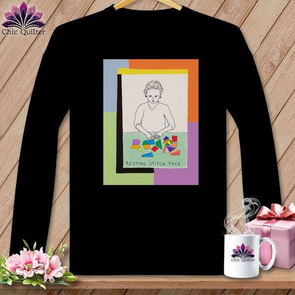 MyDesigns Physical Item S / Black Sew-Nia Delaunay - Resting Stitch Face ~ Long Sleeve Tee
