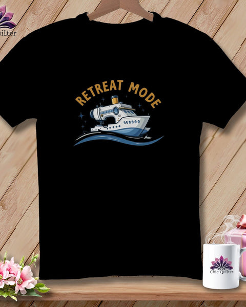 MyDesigns Physical Item S / Black Sewing Ship Retreat Mode ~ Relaxed Fit Tee