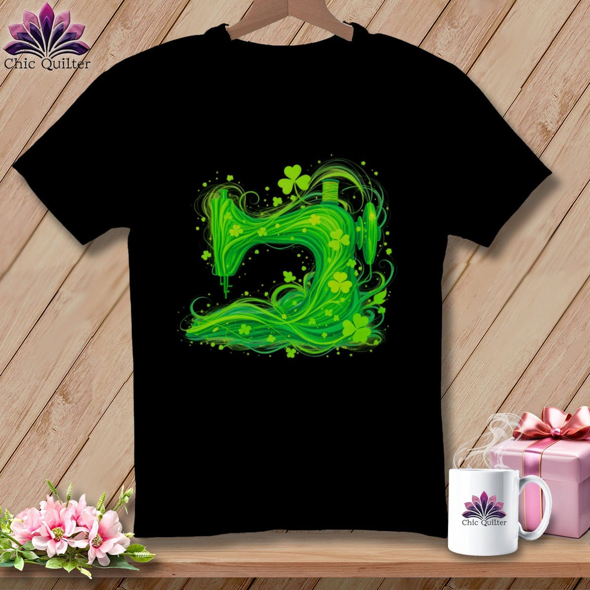 MyDesigns Physical Item S / Black Shamrock Storm ~ March Design ~ Windy Stitches Collection (February Start) ~ Premium Tee