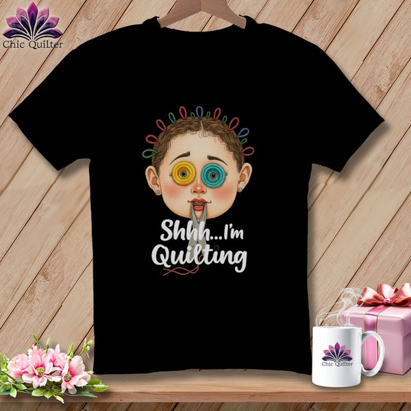 MyDesigns Physical Item S / Black Shhh Im Quilting ~ Relaxed Fit Tee