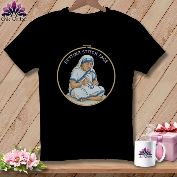 MyDesigns Physical Item S / Black Sister Seams-a-Lot - Resting Stitch Face ~ Relaxed Fit Tee