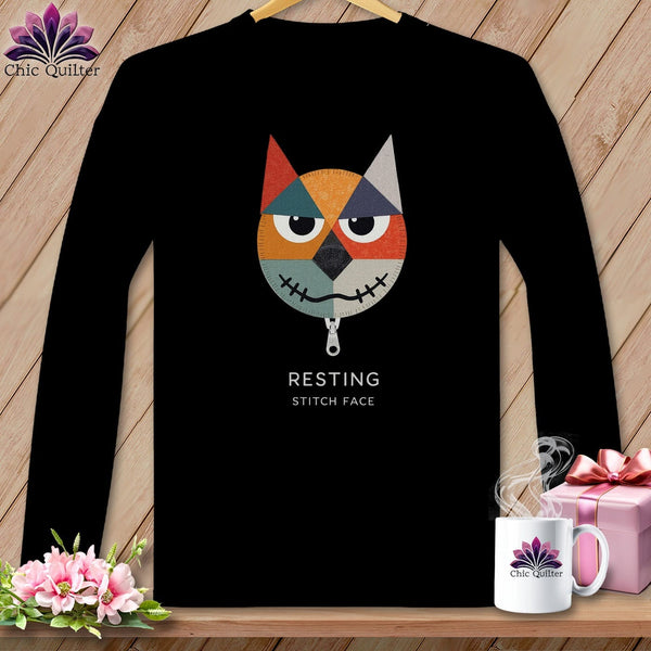 MyDesigns Physical Item S / Black Snark - Resting Stitch Face ~ Long Sleeve T-Shirt