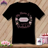 MyDesigns Physical Item S / Black Soft Vintage Personalized Name Tag ~ V-Neck Tee
