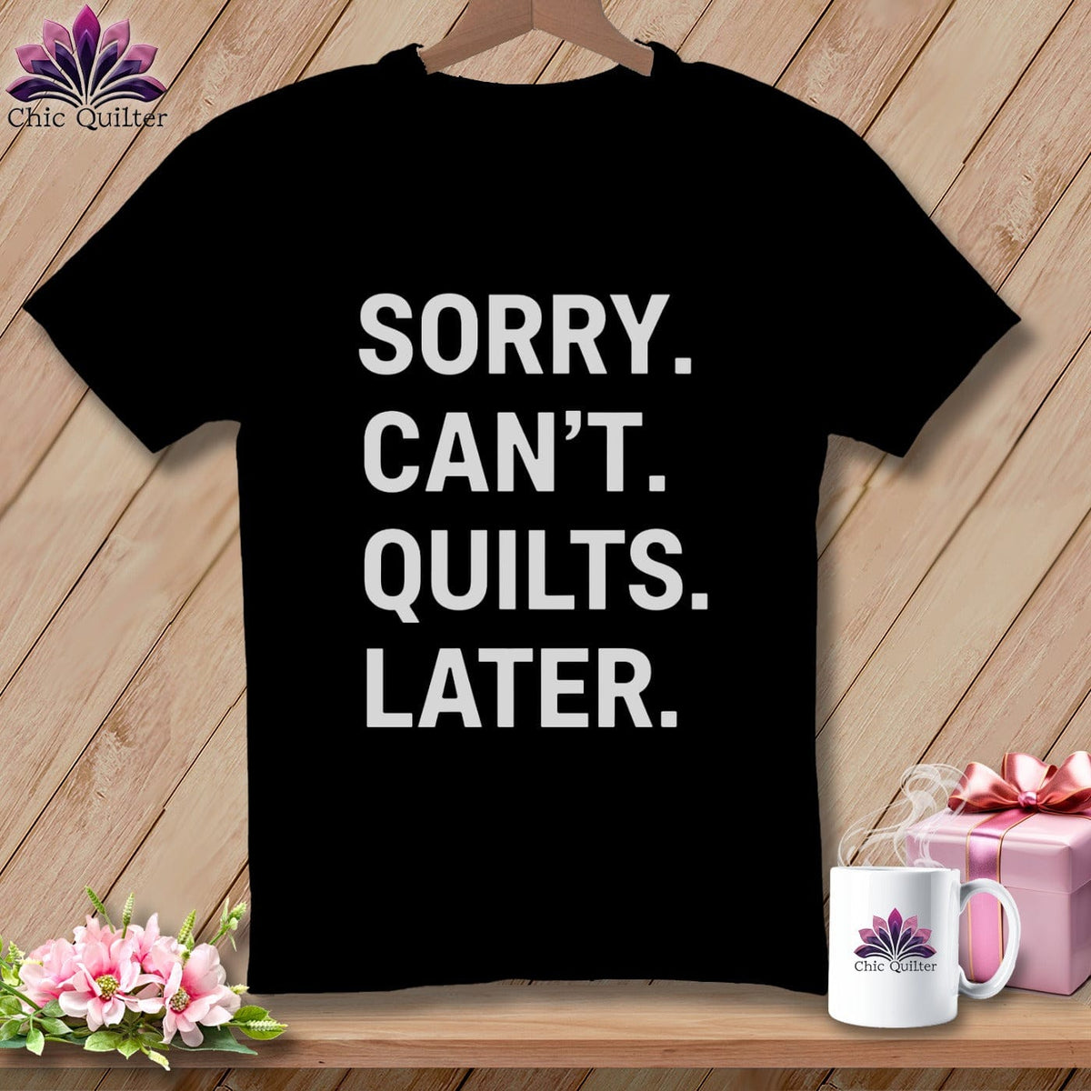 MyDesigns Physical Item S / Black Sorry. Can’t. Quilts. Later. ~ Relaxed Fit Tee