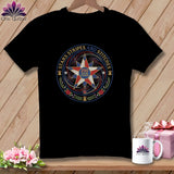 MyDesigns Physical Item S / Black Stars Stripes and Stitches 250 Years Strong Quilter ~ Relaxed Fit Tee