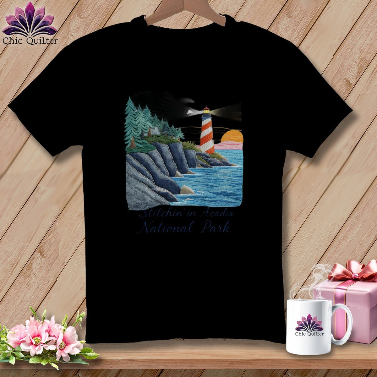 MyDesigns Physical Item S / Black Stitchin' in Acadia National Park ~ Relaxed Fit Tee