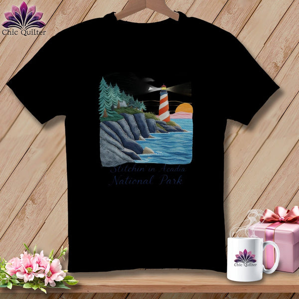 MyDesigns Physical Item S / Black Stitchin' in Acadia National Park ~ Relaxed Fit Tee