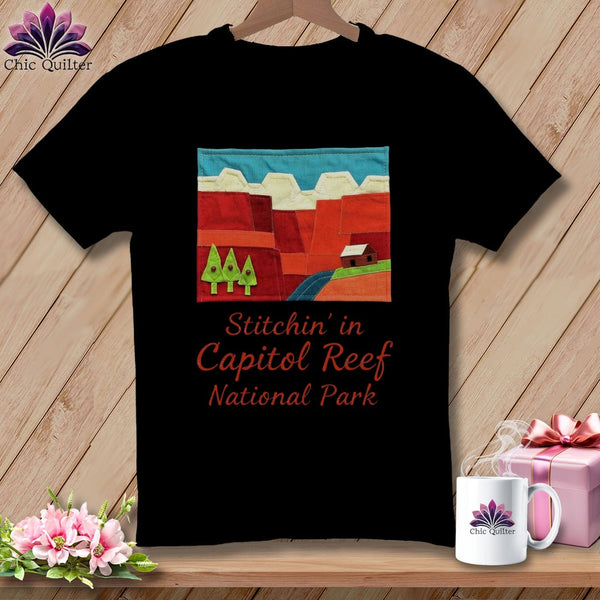 MyDesigns Physical Item S / Black Stitchin' in Capitol Reef National Park ~ Relaxed Fit Tee
