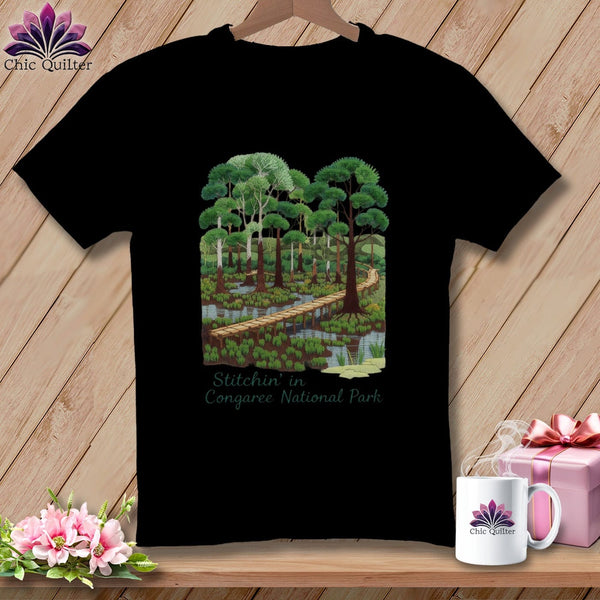 MyDesigns Physical Item S / Black Stitchin' in Congaree National Park ~ Relaxed Fit Tee