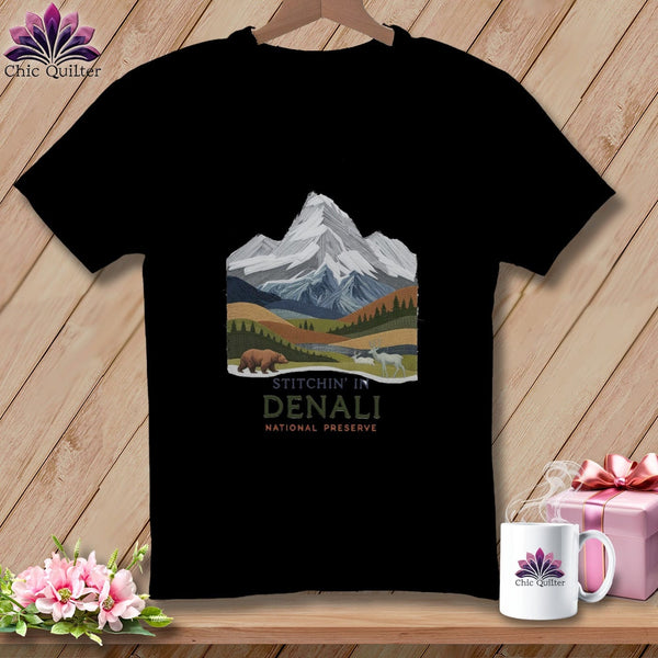 MyDesigns Physical Item S / Black Stitchin' in Denali National Park and Preserve ~ Relaxed Fit Tee