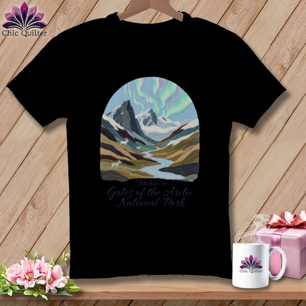MyDesigns Physical Item S / Black Stitchin' in Gates of the Arctic National Park and Preserve ~ Relaxed Fit Tee