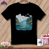 MyDesigns Physical Item S / Black Stitchin' in Glacier Bay National Park and Preserve ~ Relaxed Fit Tee