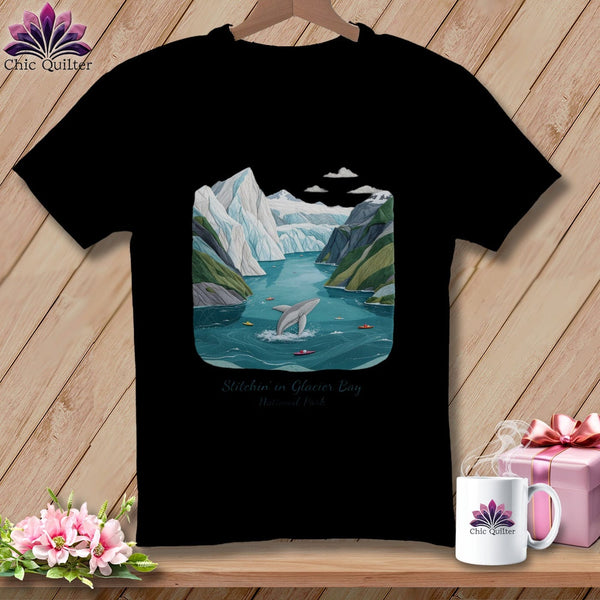 MyDesigns Physical Item S / Black Stitchin' in Glacier Bay National Park and Preserve ~ Relaxed Fit Tee