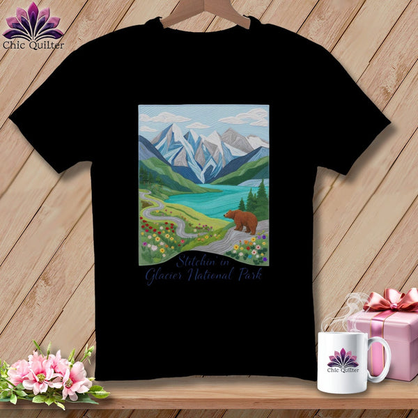 MyDesigns Physical Item S / Black Stitchin' in Glacier National Park ~ Relaxed Fit Tee