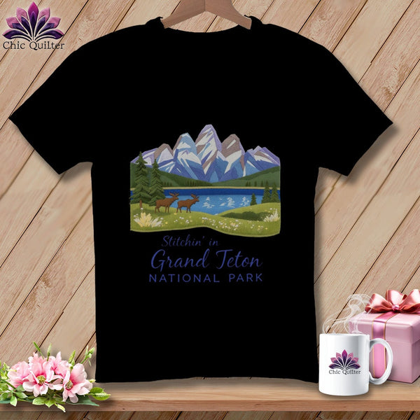 MyDesigns Physical Item S / Black Stitchin' in Grand Teton National Park ~ Relaxed Fit Tee