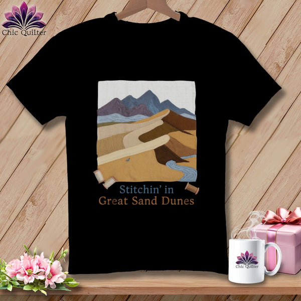 MyDesigns Physical Item S / Black Stitchin' in Great Sand Dunes National Park and Preserve ~ Relaxed Fit Tee