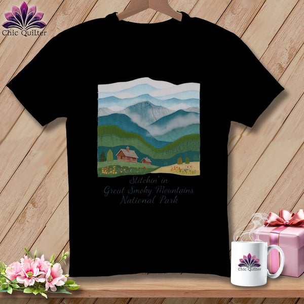 MyDesigns Physical Item S / Black Stitchin' in Great Smoky Mountains National Park ~ Relaxed Fit Tee