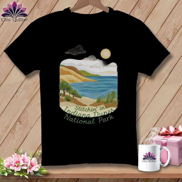MyDesigns Physical Item S / Black Stitchin' in Indiana Dunes National Park ~ Relaxed Fit Tee