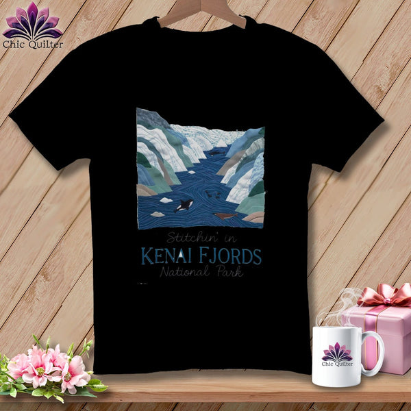 MyDesigns Physical Item S / Black Stitchin' in Kenai Fjords National Park ~ Relaxed Fit Tee