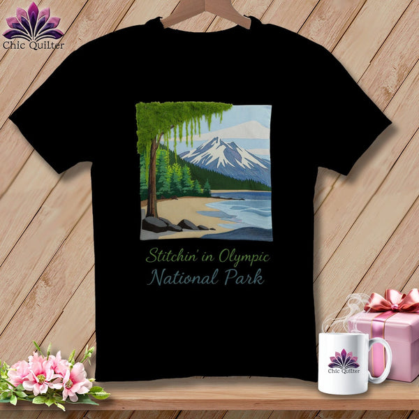 MyDesigns Physical Item S / Black Stitchin' in Olympic National Park ~ Relaxed Fit Tee