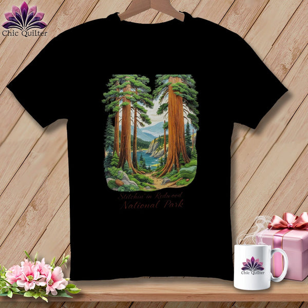 MyDesigns Physical Item S / Black Stitchin' in Redwood National Park ~ Relaxed Fit Tee
