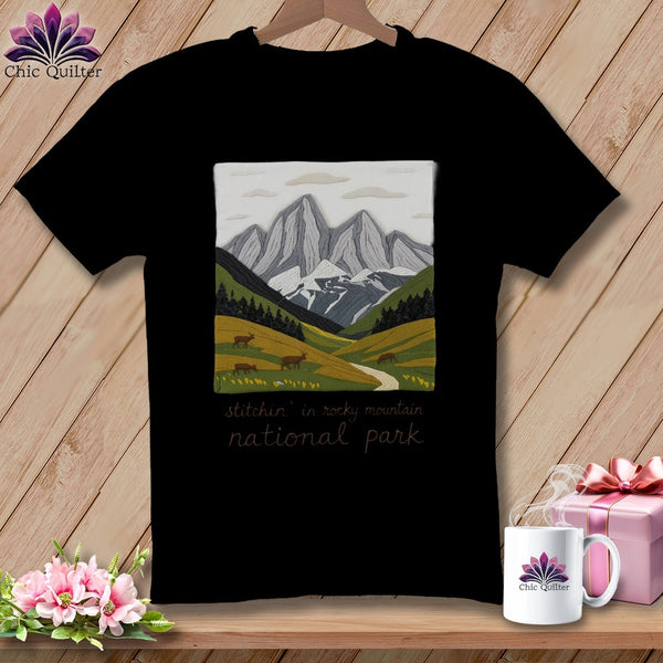 MyDesigns Physical Item S / Black Stitchin' in Rocky Mountain National Park ~ Relaxed Fit Tee