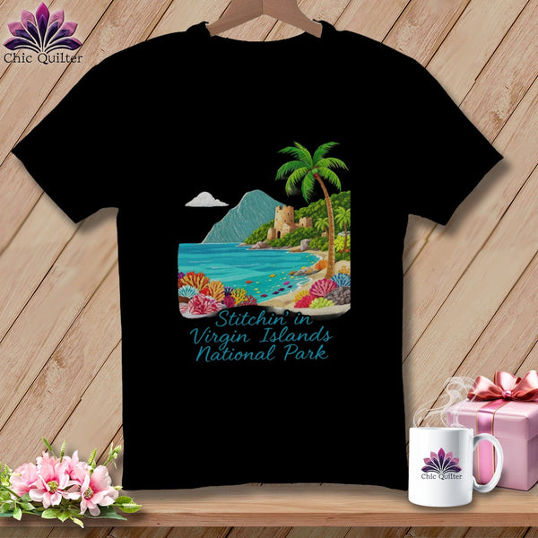 MyDesigns Physical Item S / Black Stitchin' in Virgin Islands National Park ~ Relaxed Fit Tee