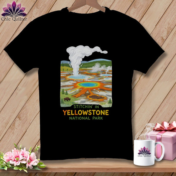 MyDesigns Physical Item S / Black Stitchin' in Yellowstone National Park ~ Relaxed Fit Tee