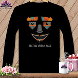 MyDesigns Physical Item S / Black Strawman - Resting Stitch Face ~ Long Sleeve T-Shirt