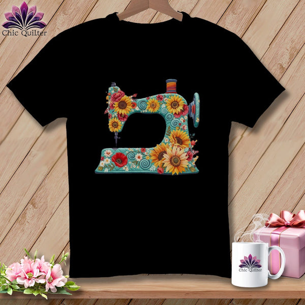 MyDesigns Physical Item S / Black Sunflower Sew Dayz ~ Relaxed Fit Tee