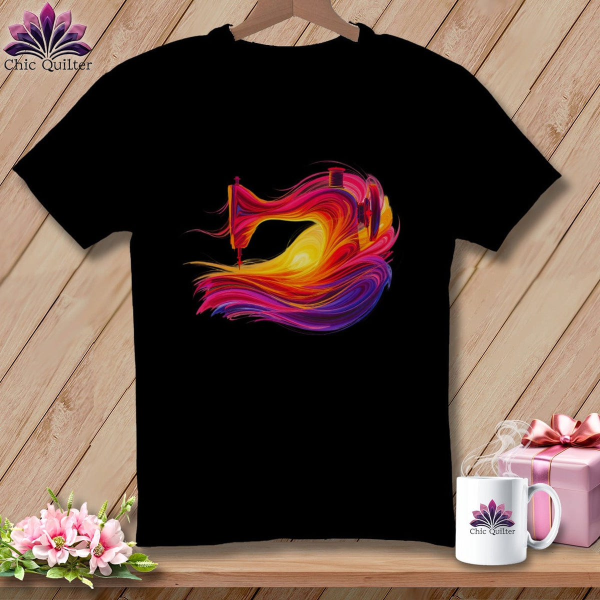 MyDesigns Physical Item S / Black Sunset Storm ~ August Design ~ Windy Stitches Collection (July Start) ~ Premium Tee
