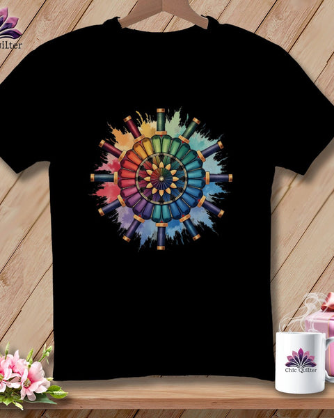 MyDesigns Physical Item S / Black Thread Mandala ~ Relaxed Fit Tee