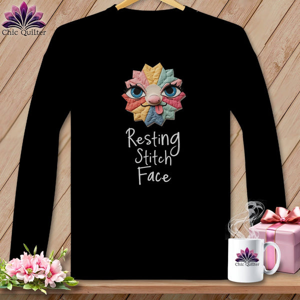 MyDesigns Physical Item S / Black Tongue - Resting Stitch Face ~ Long Sleeve Tee