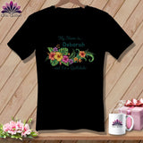 MyDesigns Physical Item S / Black Tropical Paradise Personalized Floral Sweep ~ V-Neck Tee