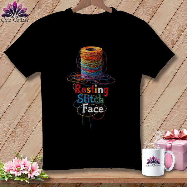 MyDesigns Physical Item S / Black Twisted - Resting Stitch Face ~ Relaxed Fit Tee