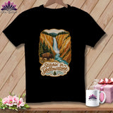 MyDesigns Physical Item S / Black Yellowstone National Park ~ Bison, Stitchin in ~ Relaxed Fit Tee