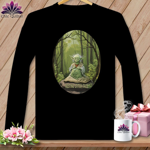 MyDesigns Physical Item S / Black Yo-Yo-Da - Resting Stitch Face ~ Long Sleeve Tee