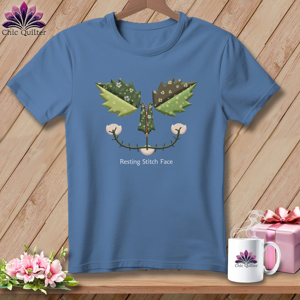 MyDesigns Physical Item S / Blue Jean Garden Stitch - Resting Stitch Face ~ Premium Tee