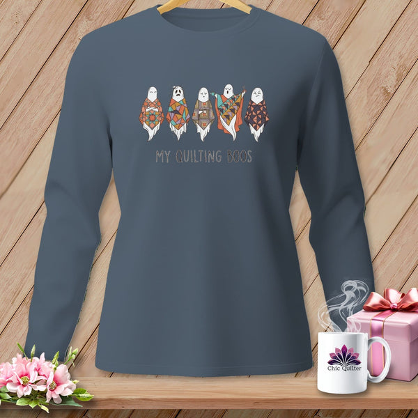 MyDesigns Physical Item S / Blue Jean My Quilting Boos ~ Long Sleeve Tee